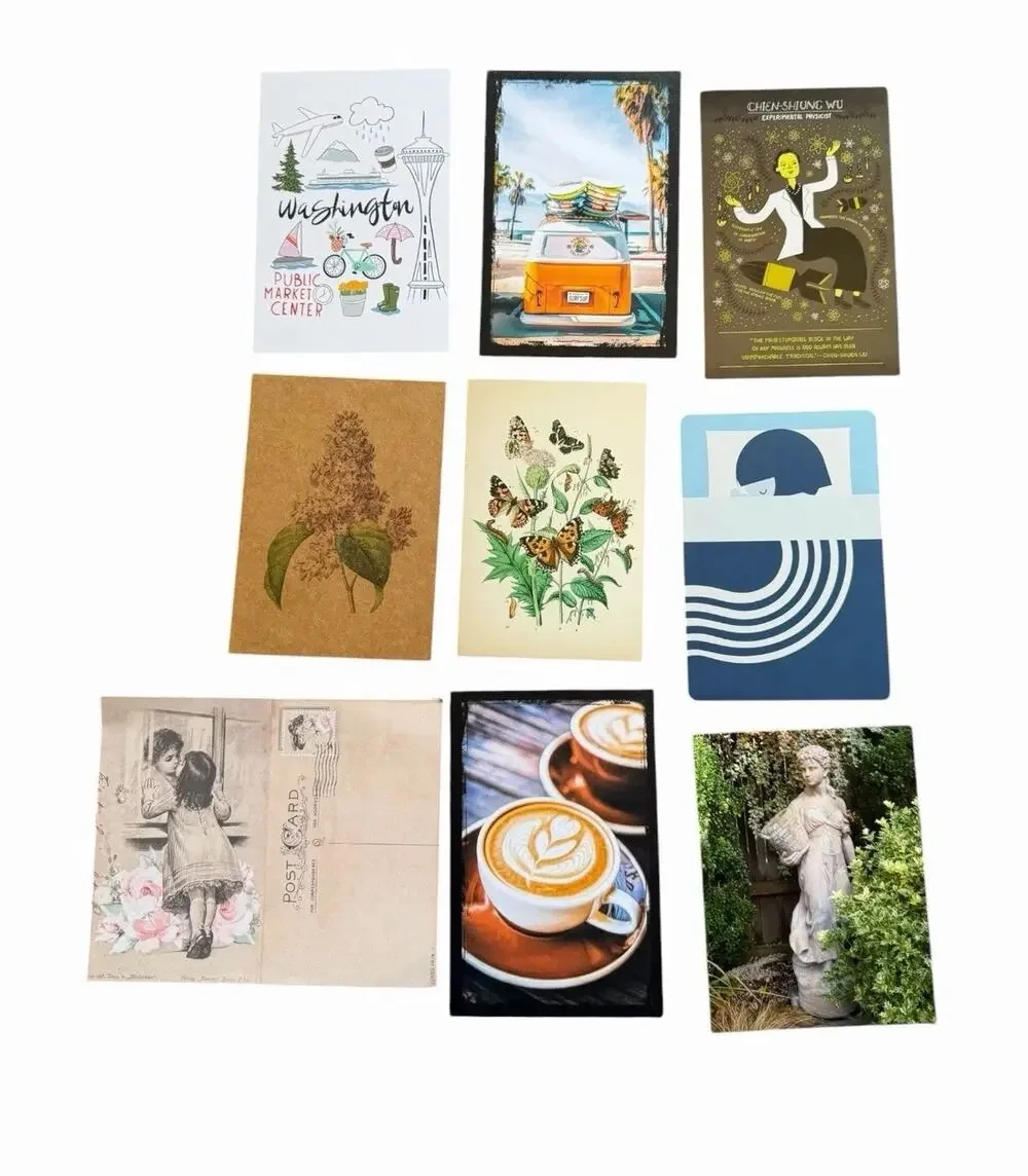 Art Postcard Bundle Nature Coffee Travel Botanical Vintage Modern Illustration